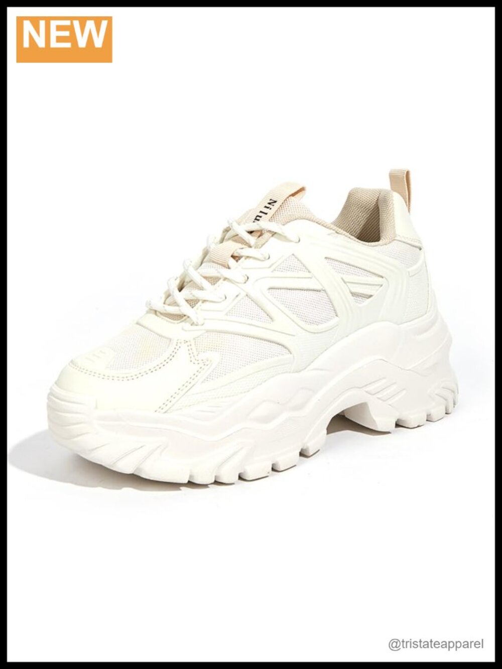 Chunky Platform Sneakers Lace Up Comfortable Casual Walking Shoes